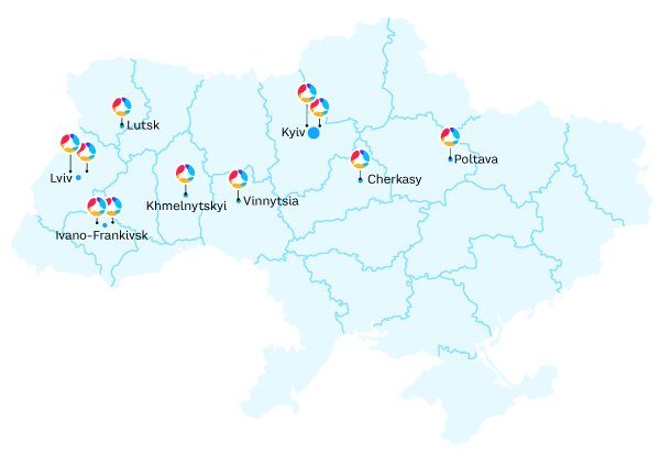 Figure 1. Location of Avenga’s Ukraine offices