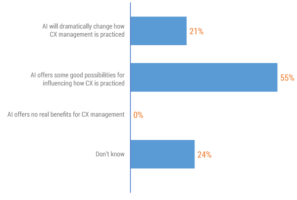 Figure 1 — What potential do you think AI holds for facilitating CX practices?