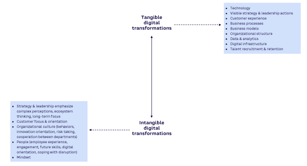 Figure 1. The two types of digital transformation: tangible and intangible
