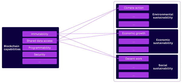 Figure 3. Blockchain as a driver and enabler of sustainability