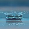 droplet of water in shades of blue